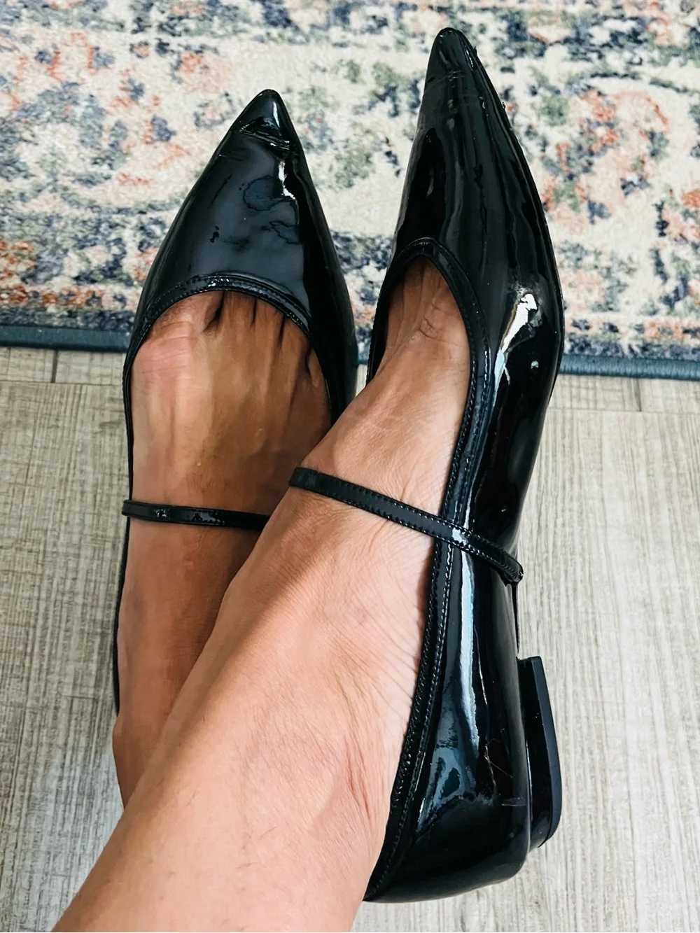 Tory Burch Black Patent Leather Mary Jane Flats